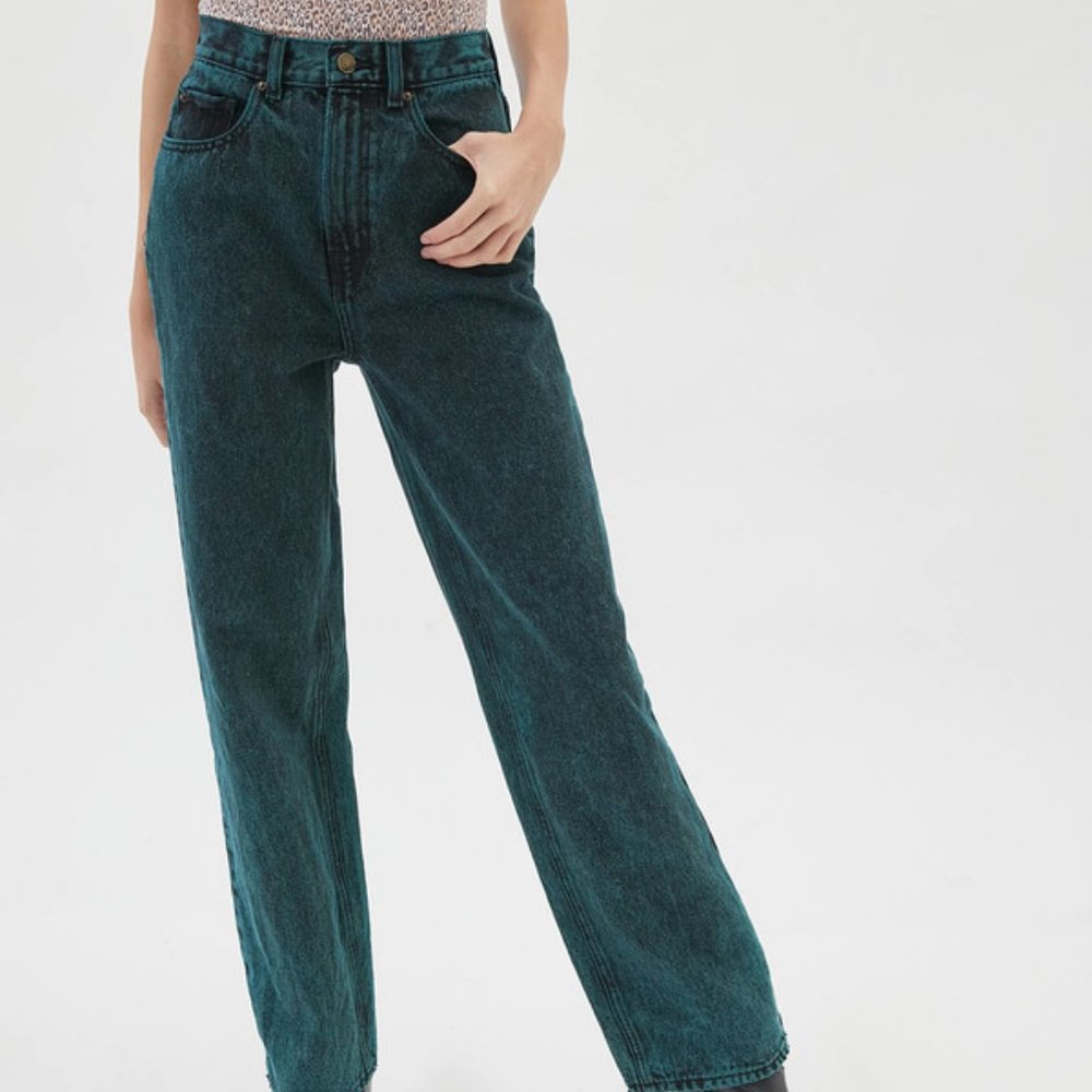 NWT BDG High Waisted Baggy Jean Dark Teal Size 29